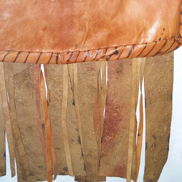 Vintage African tribal leather hippie bag - Picture 6 of 7
